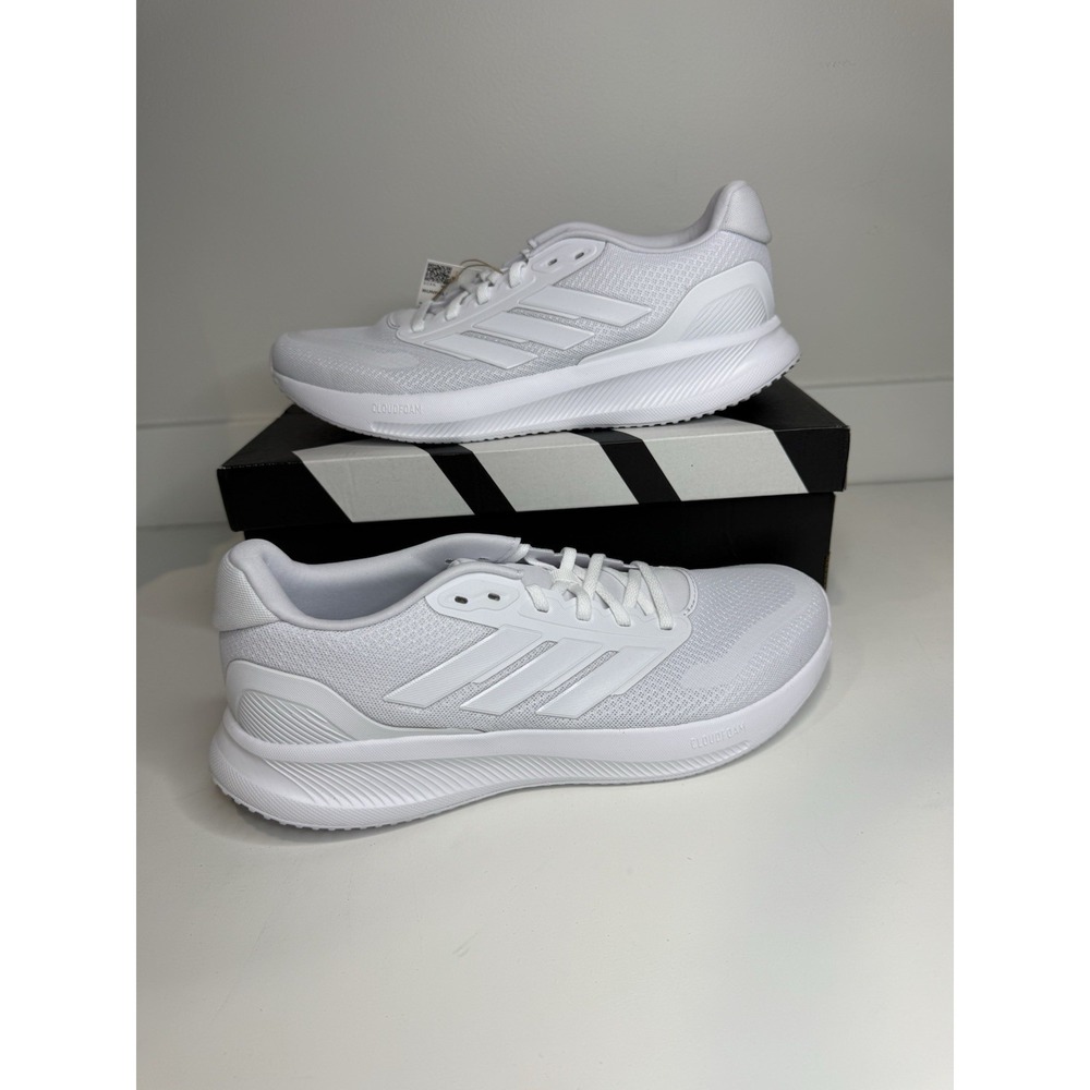 Women's Size 11 Adidas Run Falcon 5 Running Shoes Triple White-Cloud White